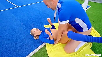 Cute Teen 18+ Fellatio Over Football