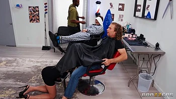 Michael Vegas, Kayla Kayden And Kayden Kayla In Gets Fucked Hard By Michael In The Barbers Chair