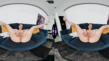 A cute and shy girl, Arina Shy, plays with her pussy at home