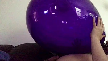 Cumming From Blowing Up A Huge Purple Q24 Balloon: Amateur, Cumshot  Big Dick Porn