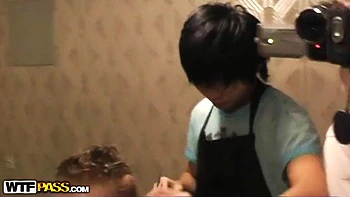 Young amateur couple partying