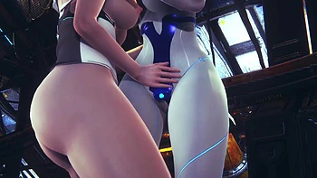 Kara lesbian fun with Demi : subverse & Detroit: become human crossover Hentai parody