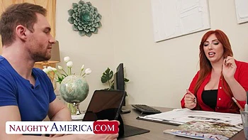 Busty red head Lauren Phillips gets seduces sons friend