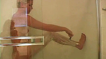 Teasing blonde fondles her pretty titties in POV