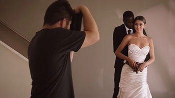 A stunning bride, Sophia Leone, rides a massive black cock with incredible passion.