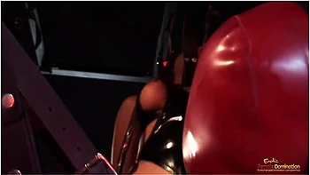 This Naughty Brunette Femdom Is Filled With Joy As She Teases Her Restrained Man