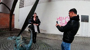 Couple Matt Bird and Lady Lyne get caught flashing outdoors