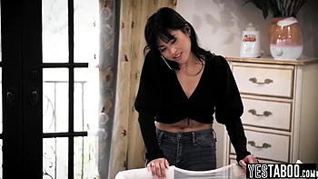 Ember Snow In Stranger Knocks Up Desperate Asian Stepmommy