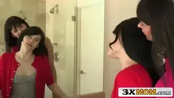 stepmom joins teen couple for 3some