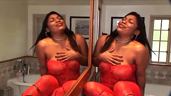 Ebony babe get white dick