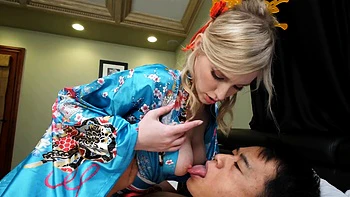 A cute couple has sex in all poses, featuring stunning Melody Marks.