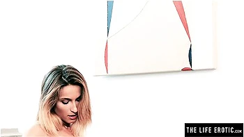 Hot Wet Blonde Masturbates In Sexy Lingerie, Stockings And Chains With Cara Mell