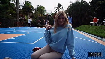 Ellie Tay - Blondie Gets On Her Knees To Deepthroat A White Cock