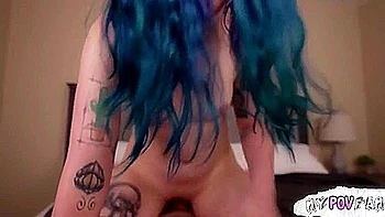 Horny Inked Babe Surprises Stepdad