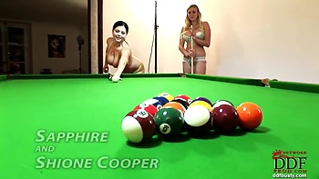 Two peaches at the poolside