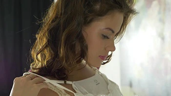 Sexy brunette Ariana with small tits and long hair gets fucked.