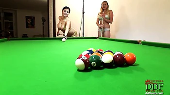 Two peaches at the poolside