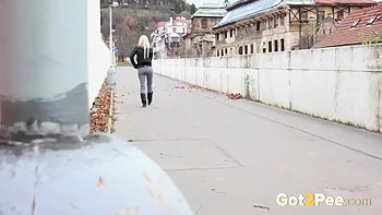 Cuties Squat To Pee And To Masturbate In The Streets
