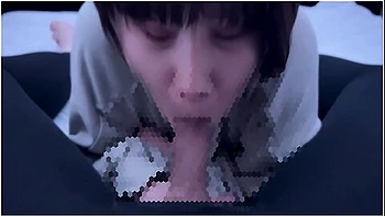 Short-cut College Student With Dark Hair Gets Oral Ejaculation In A Thick Blowjob And A Lot Of Sperm