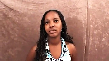 Ebony slut sucks and jerks off cock in POV