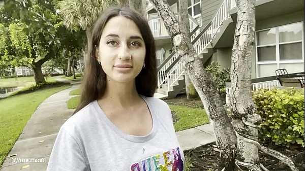 Walking down the street with cum on face