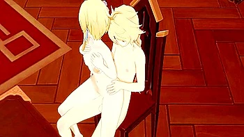 Genshin Impact Hentai - Aether And Lumine Sucking And Fucking - 3d Anime Video Game Porn Video - Car Toon