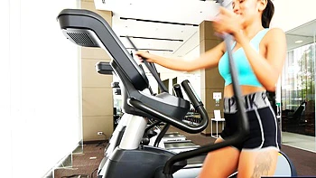 Big booty Thai GF gym workout and sex