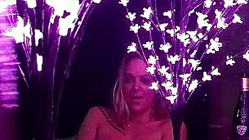 Blonde with big boobs fucked from behind before tit wanking