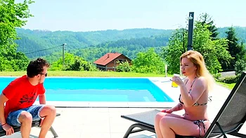 Risky public screw for cheating housewife and her college