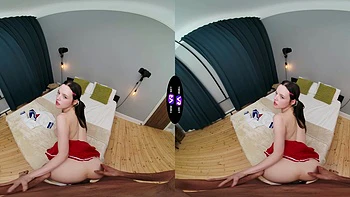 Brunette teen Dakota Doll rides cock in reverse cowgirl