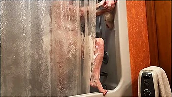 Step Joi In Shower Plays With Pussy Jack Off Spying On Best Legs Feet Tits