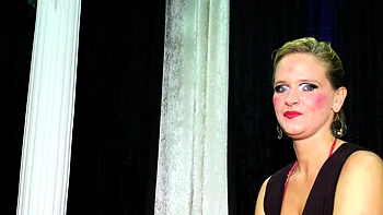 German horny housewife shows her cunt in front of the camera