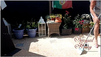 Cleaning My Terrace In High Heels, Ended Up All Naked ;-) Curvy Mature! - Ray Wells