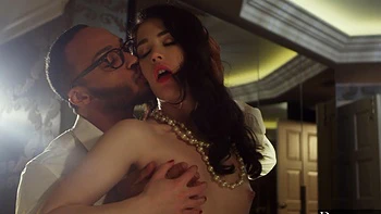 Three babes share a big black cock in an intense interracial threesome