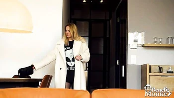 Blonde with big booty Amy Douxxx is jumping on a huge cock