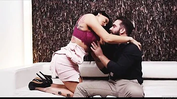 Sweet fuck in the cowgirl pose with a busty brunette Logan Pierce