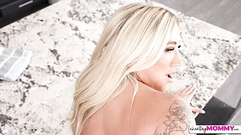 Kitchen fuck in the cowgirl pose with a busty blonde Brianna Coppage