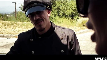 Awesome busty doll Richelle Ryan nailed by two huge sausages