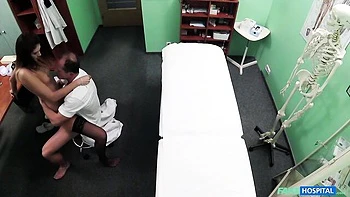 Awesome doggy style hard fuck on the table with a skinny Little More