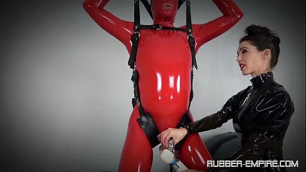 Caged in escape-proof chastity