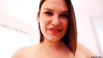 Soloing hottie Adele Monro touches her shaved pussy on cam