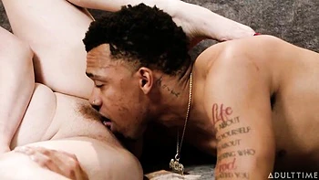 Redhead hottie Lauren Phillip is enjoying interracial dick-riding