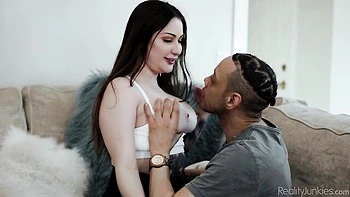 Gorgeous dick-riding session with a hot inked brunette Bella Blue