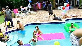 Britney Stevens and Brittny Blew are fucking with multiple big dicks