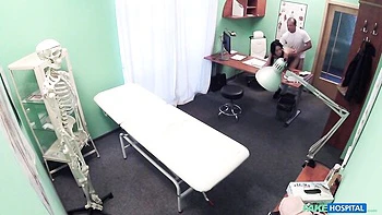 Office fuck in the cowgirl pose with a hot brunette Angie Moon