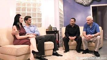 Lady's cumshots scene by Screw My Wife Club