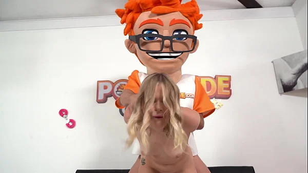 Blonde girl Coco Lovecock plays with a dildo before taking a real throbbing cock