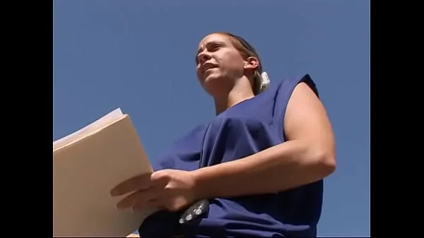 Two slutty students and their lesbian coach play with dildos in the changing room