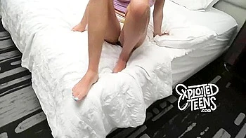 Cute Teen 18+ Amateur With Tan Lines Makes Her First Amateur Porn