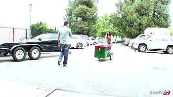 Brown Skin Teen Emy Reyes with perfect Tits seduce to Old Young Interracial Sex by Big Dick Guy